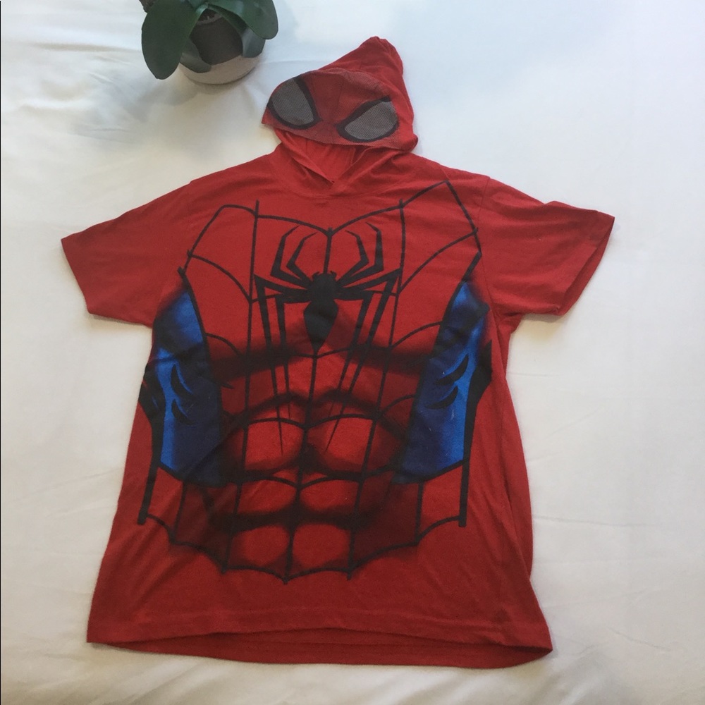 48. Spider-Man T-shirt with hoody. size M$5